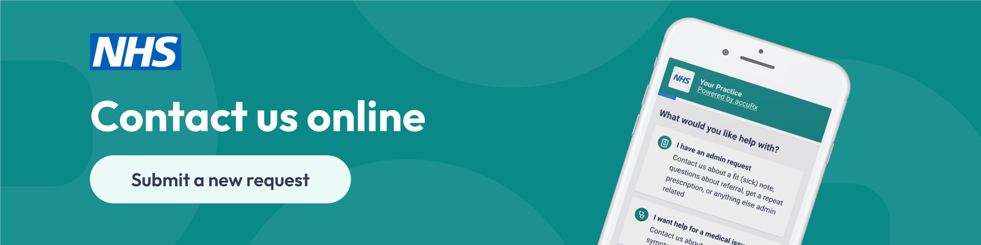 Accurx contact us online banner