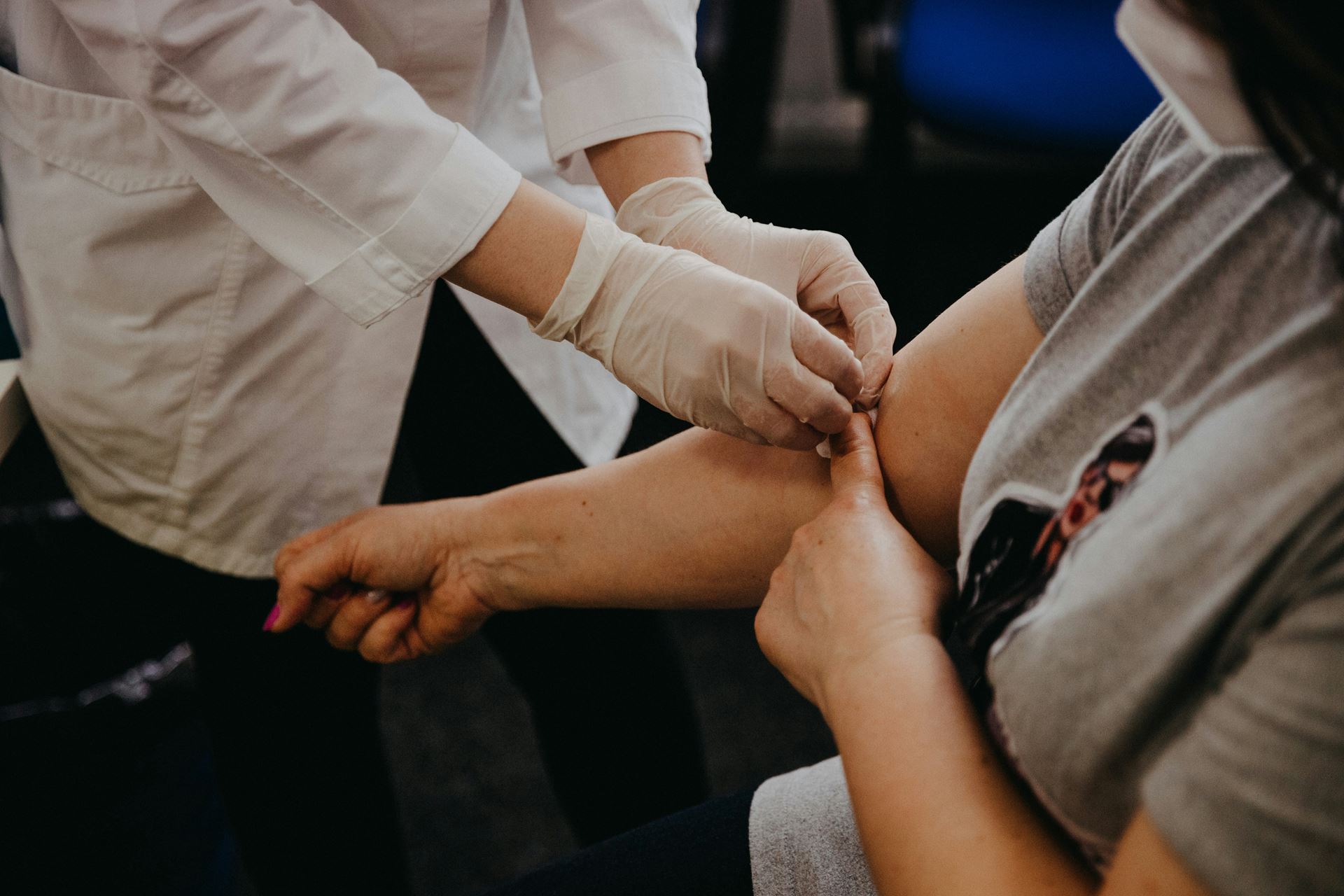 Patient having blood test taken
